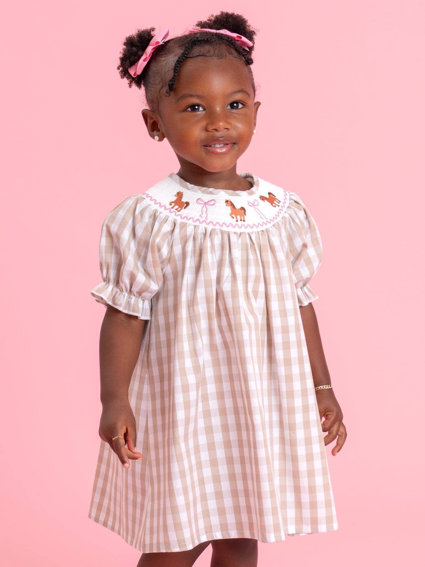 Marie Nicole Clothing - Little Pony Meadow Smocked Dress