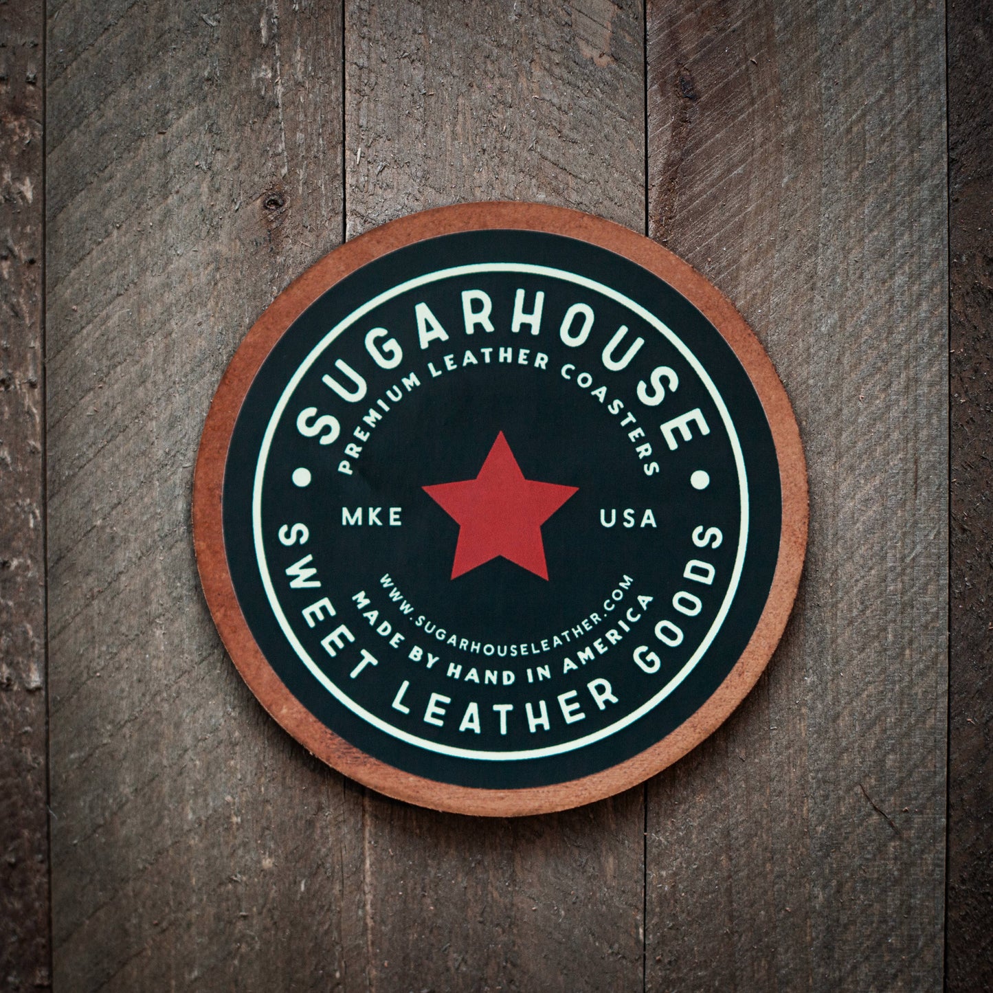 Sugarhouse Leather - Dogs Are My Favorite People Leather Coaster