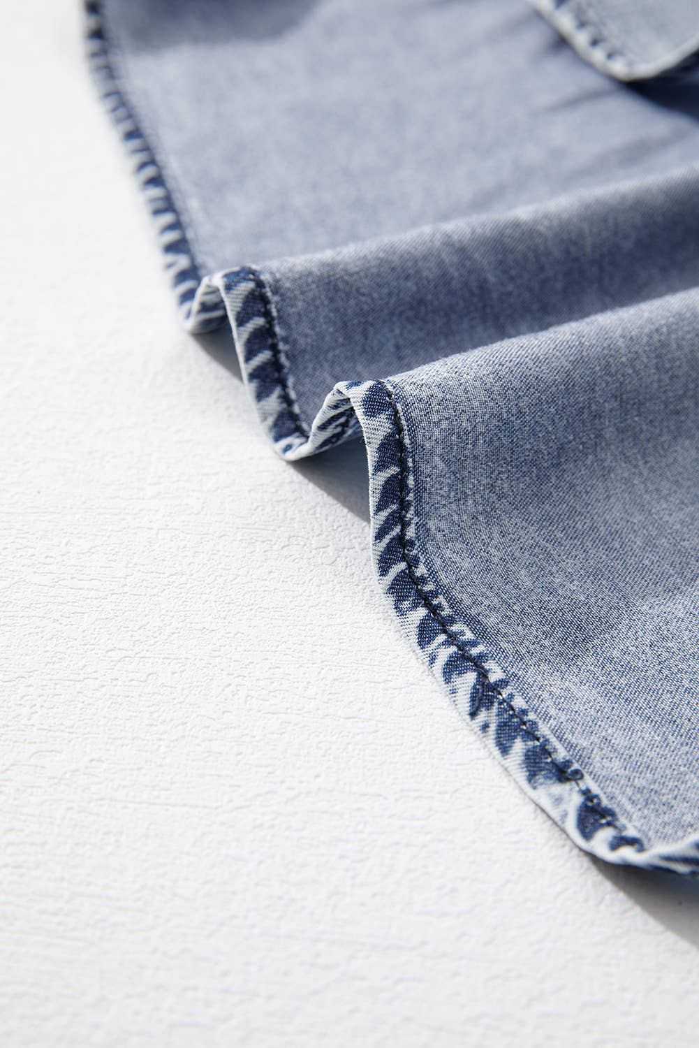 Aapparella - Sky Blue Cut Ruffled Denim Tank Top | S-XL