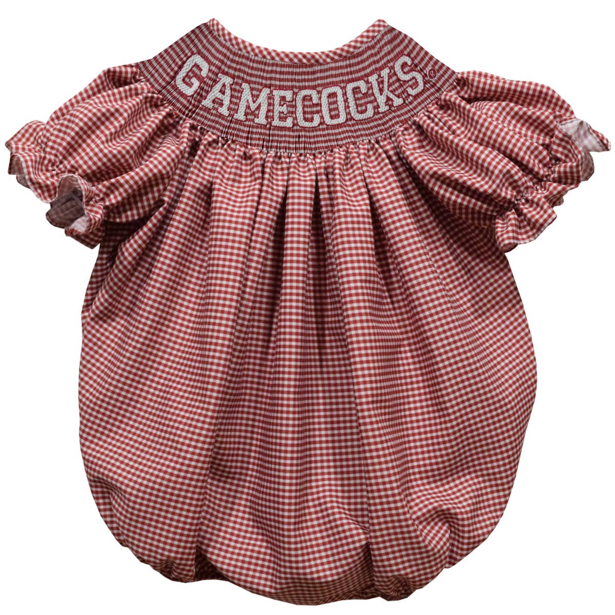Vive La Fete - South Carolina Gamecocks Smocked Gingham Short Sleeve Bubble