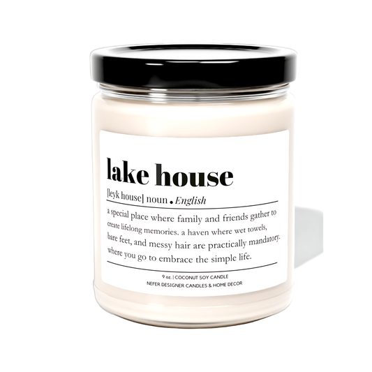 Nefer Designer Candles & Home Decor - Lake House-Dictionary Definition Candle