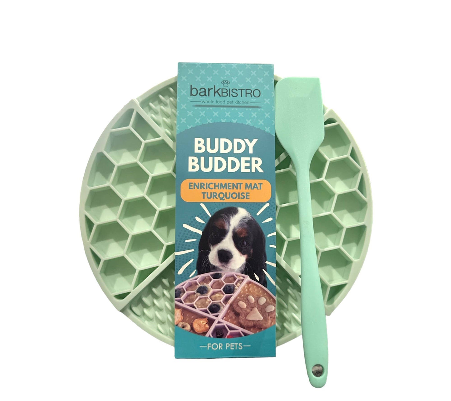 Bark Bistro - Turquoise  +  Pink Lickmats + Spatula (Purple OOS)
