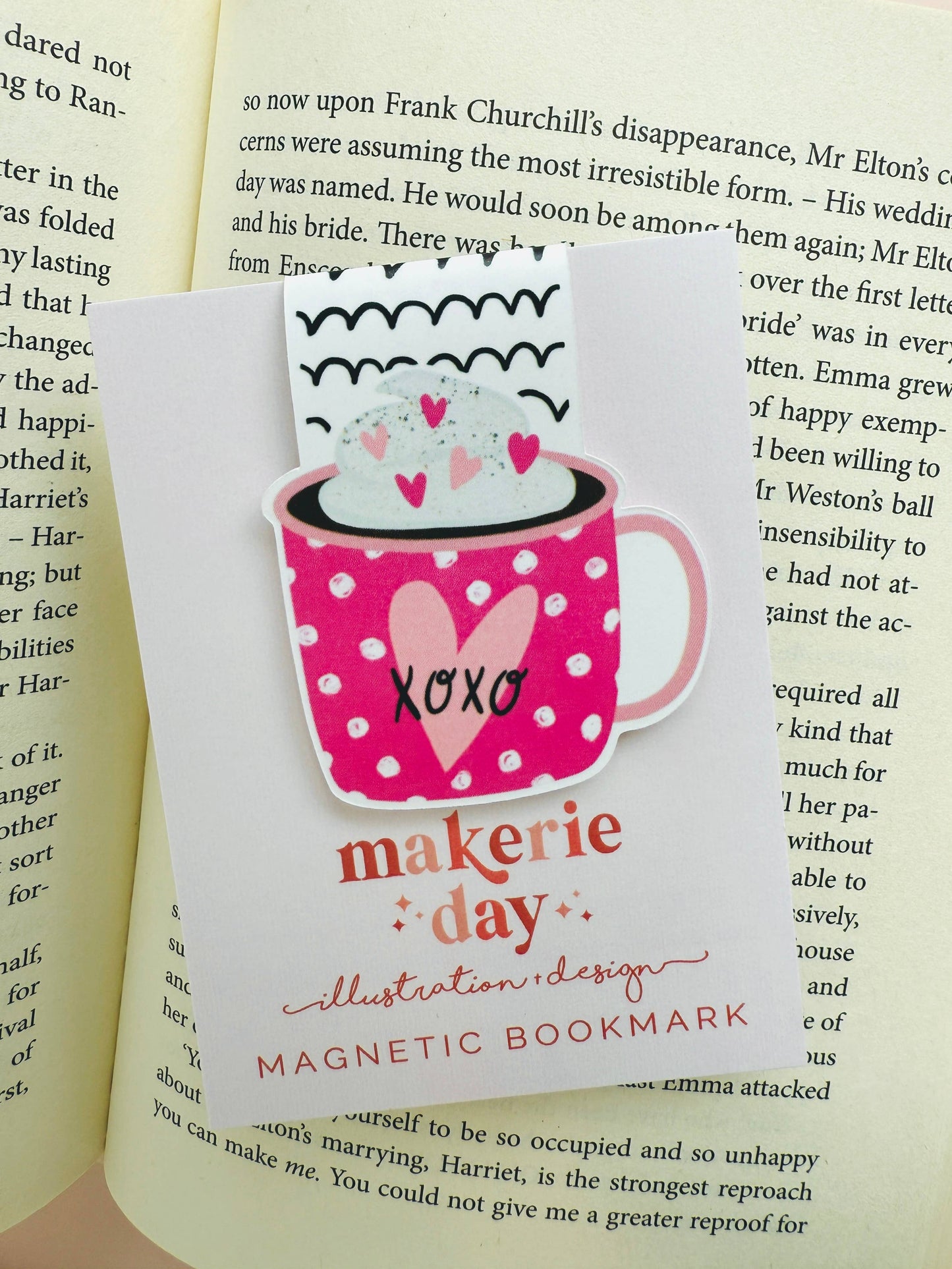 Makerie Day - Valentine's Day Hot Cocoa Mug Magnetic Bookmark