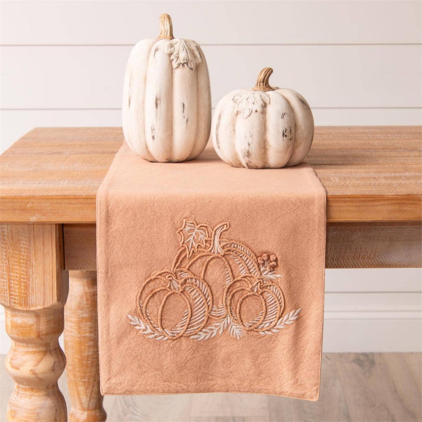 Audrey's Home & Gift - Table Runner - Stonewash With Pumpkin Embroidery (PC)