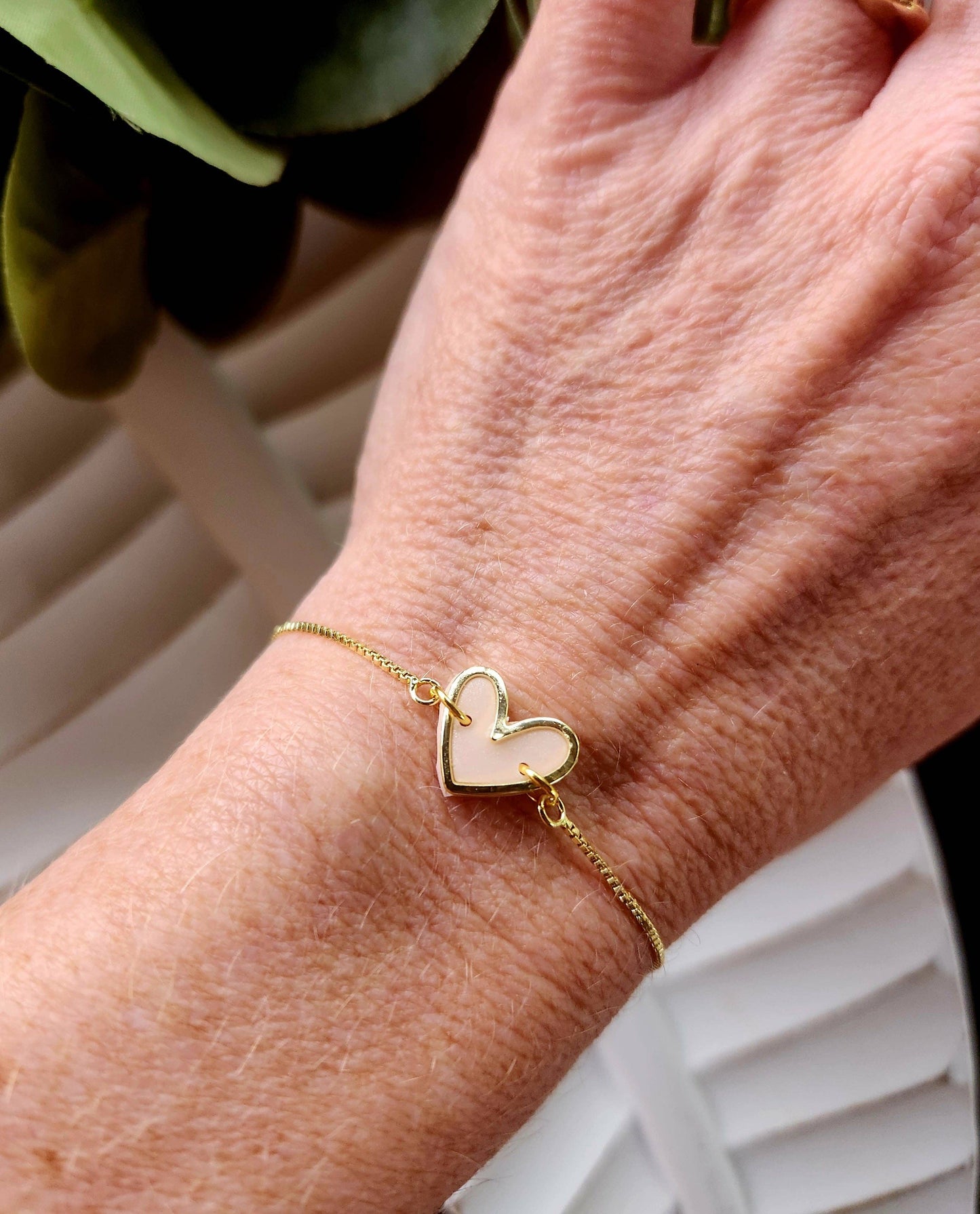 Twig & Rue boutique - Gold Heart Slider Bracelet- 18k gold plated