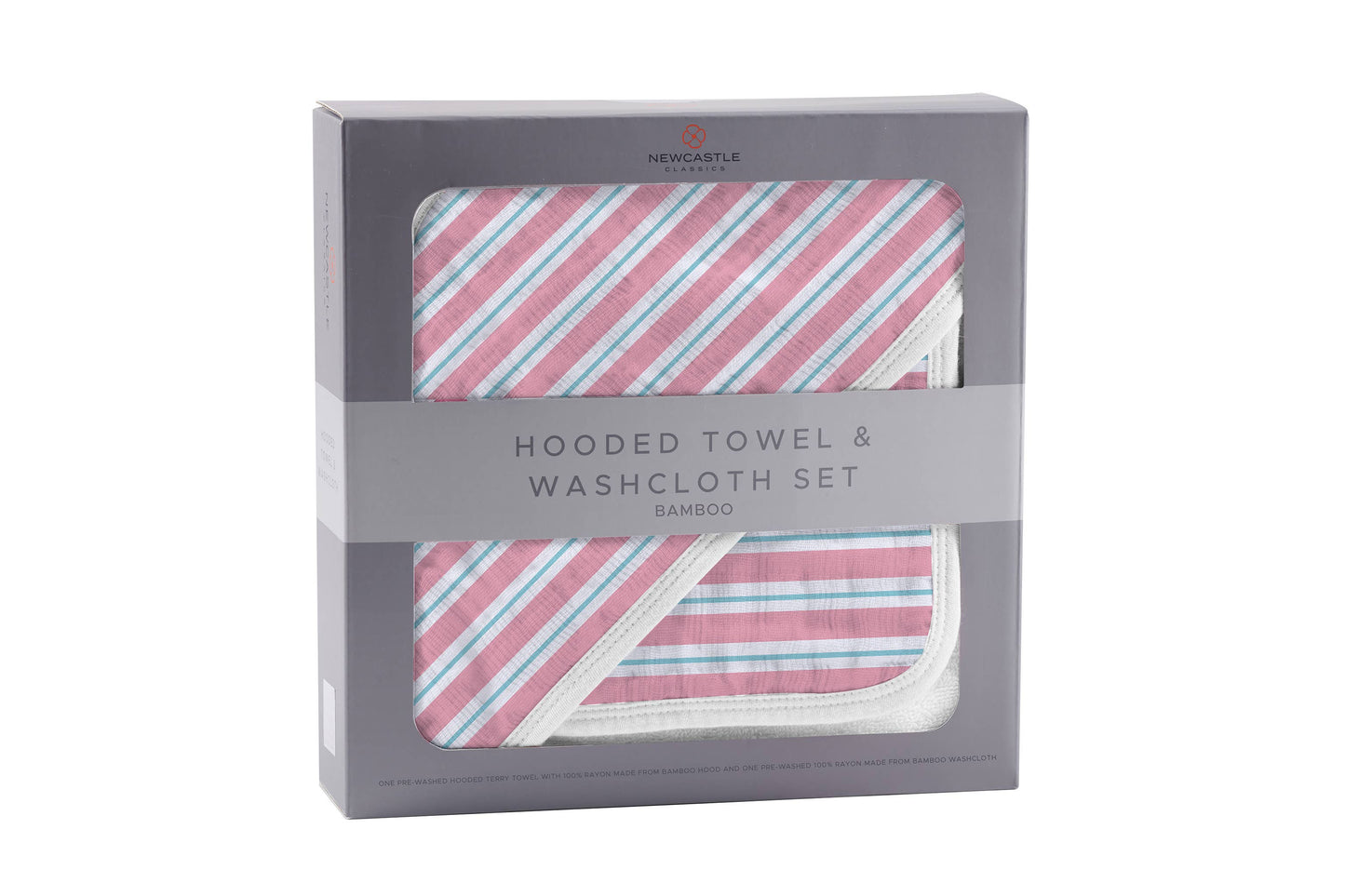 Newcastle Classics - Candy Stripe Hooded Towel and Washcloth Set