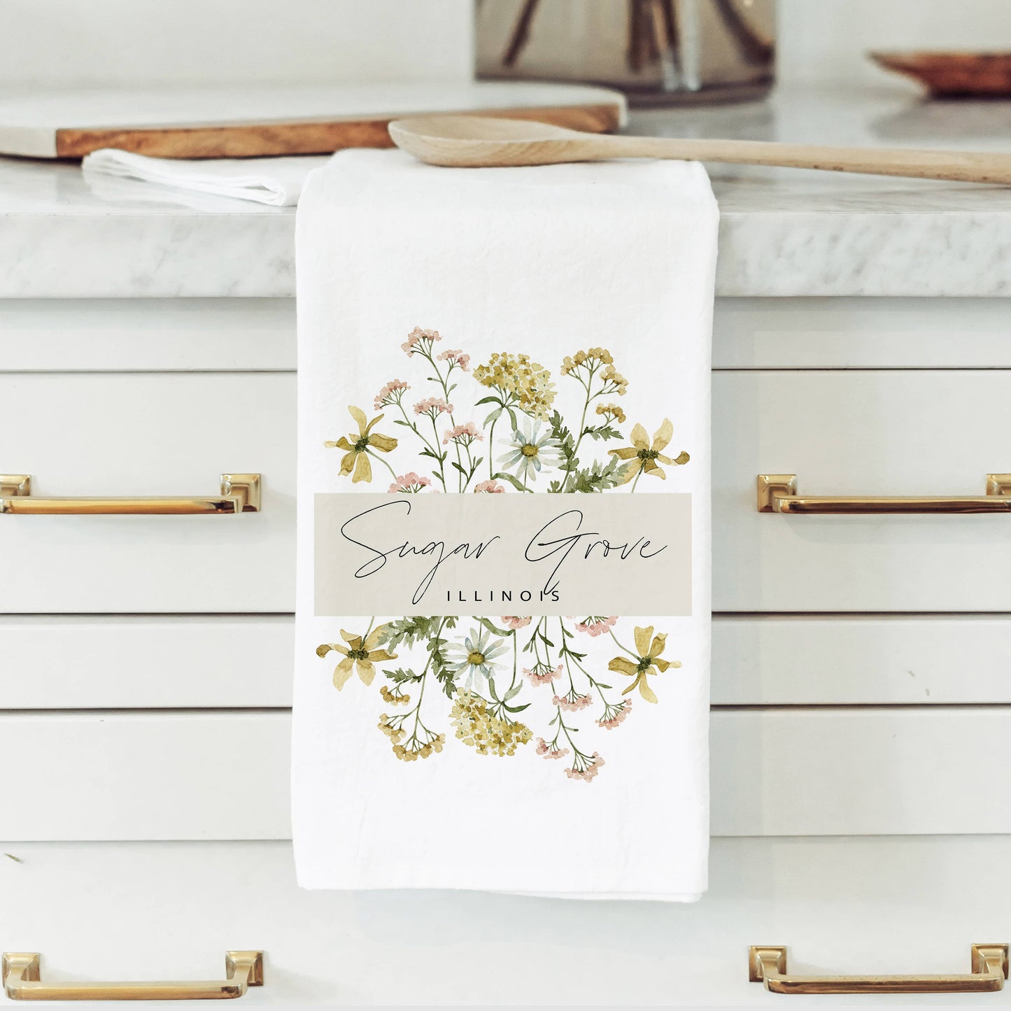 Porter Lane Home - Custom Wildflower City State Tea Towel