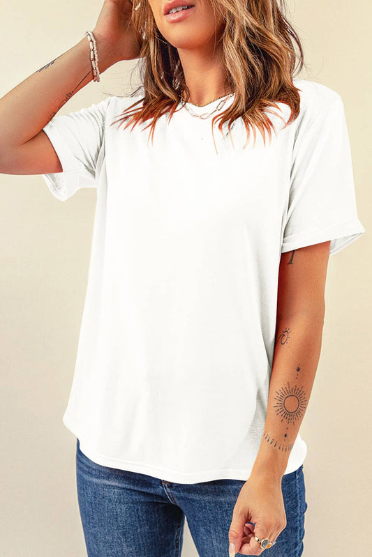 Little Daisy Closet - LDC Casual Plain Crew Neck Tee