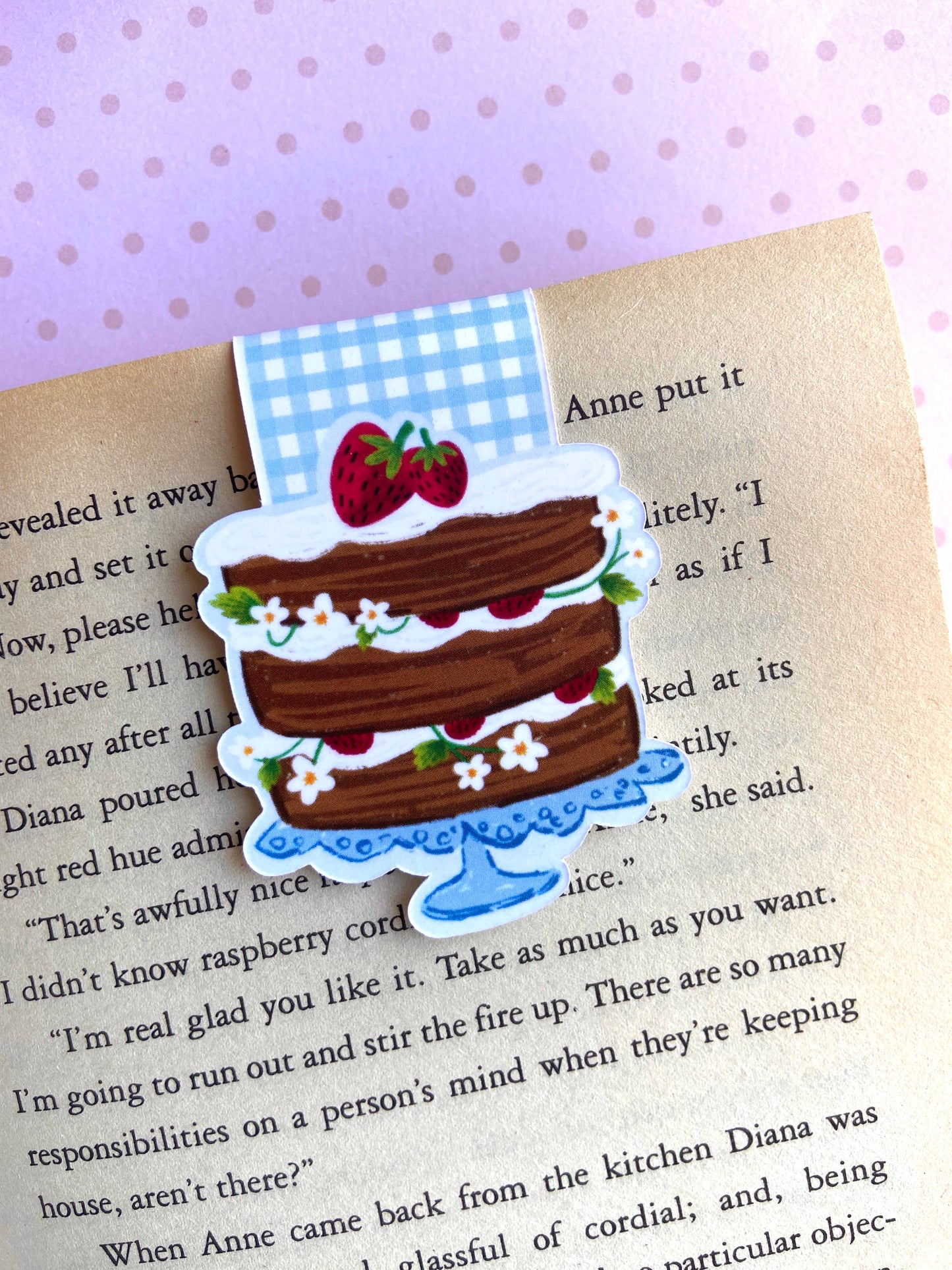 Makerie Day - Strawberry Cake Magnetic Bookmark
