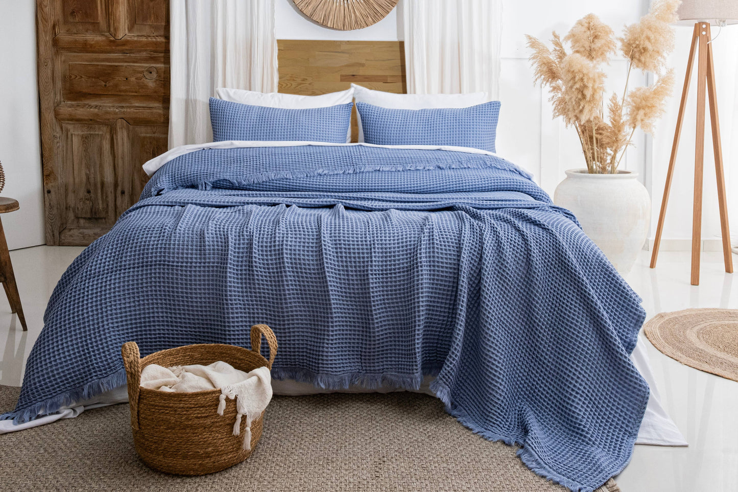 Naturloom - GOTS Certified Organic Cotton Waffle Blanket, Turkish Cotton Bedspread