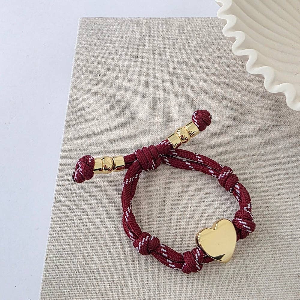 Pretty Simple - Knotty Cord Heart Bracelet - WATERPROOF