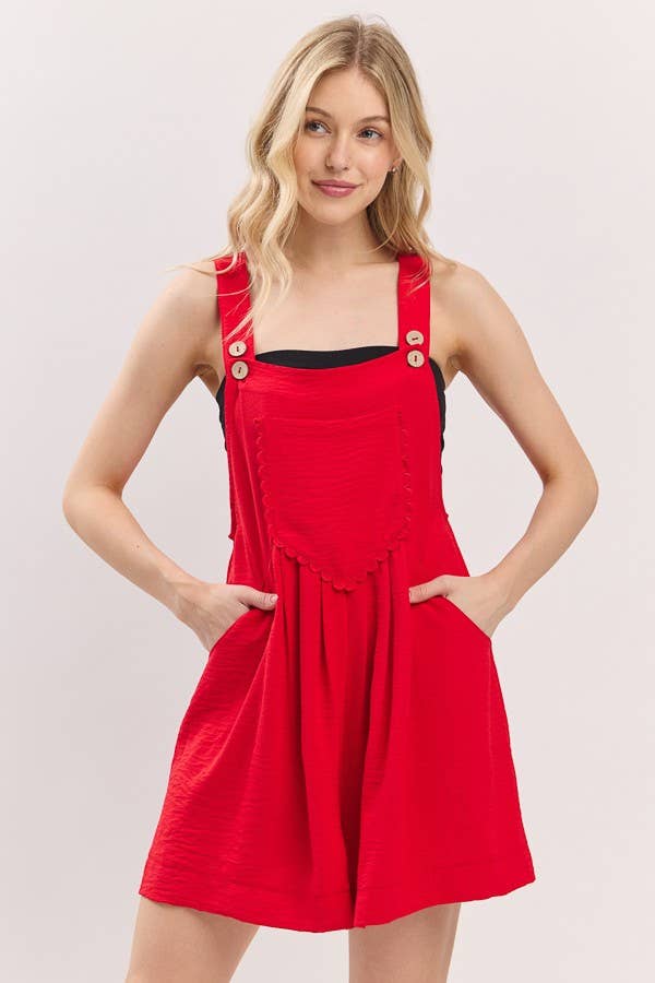 Sewn and Seen - Scallop Pocket Strap Romper