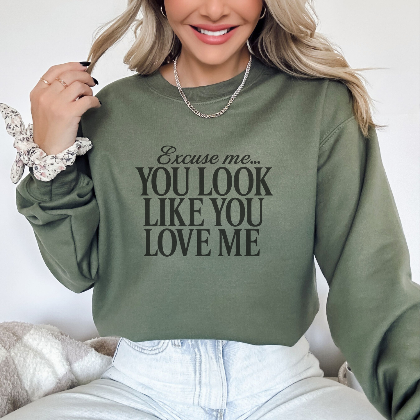 Trendznmore - Excuse Me Country Block Letter Crewneck Sweatshirt