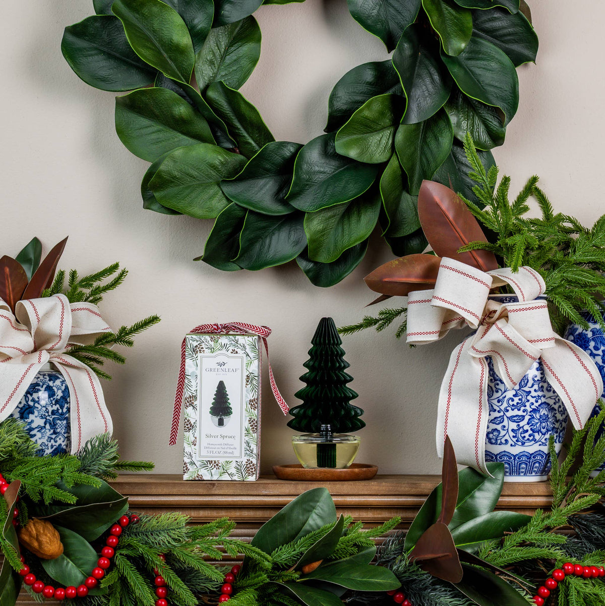 Greenleaf Gifts - Silver Spruce Tree Honeycomb Diffuser 4pk | Holiday