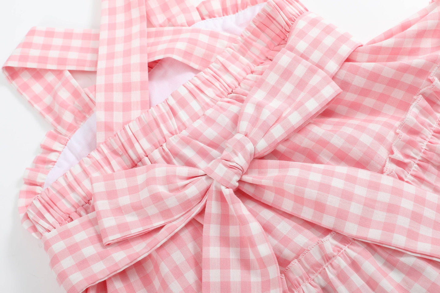 Lil Cactus - Pink Gingham Check Layered Sundress