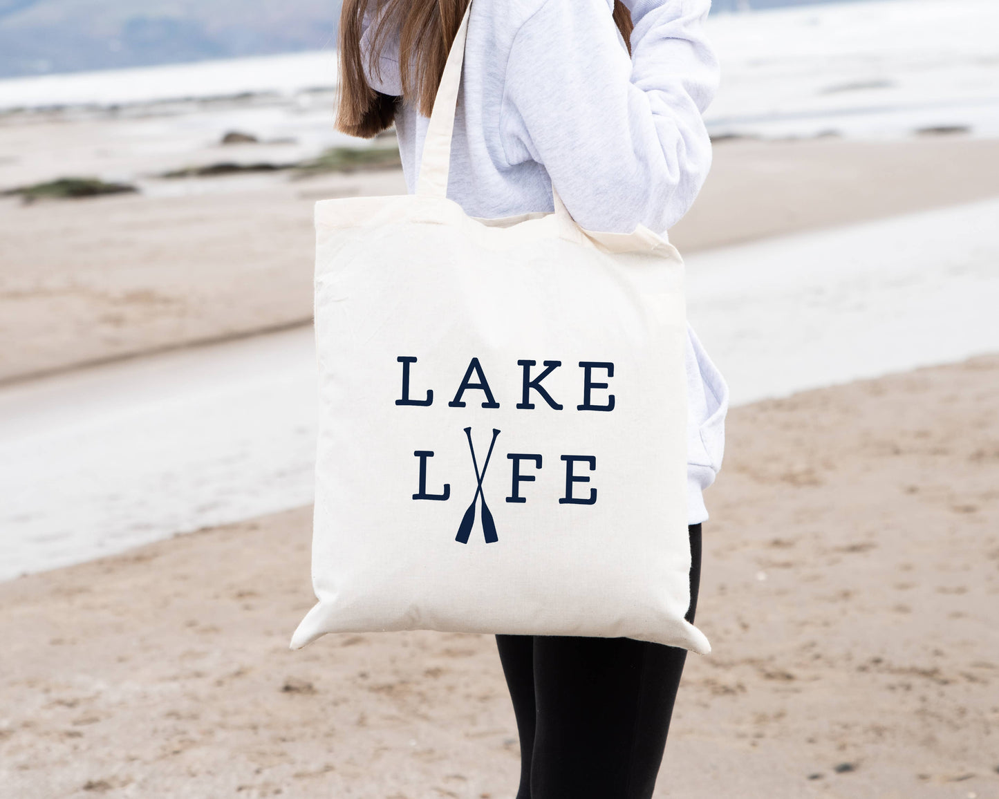 Perfect Day Print Co - Lake Life Beach Bag - Basic Flat Tote Bag - Finger Lakes Bag