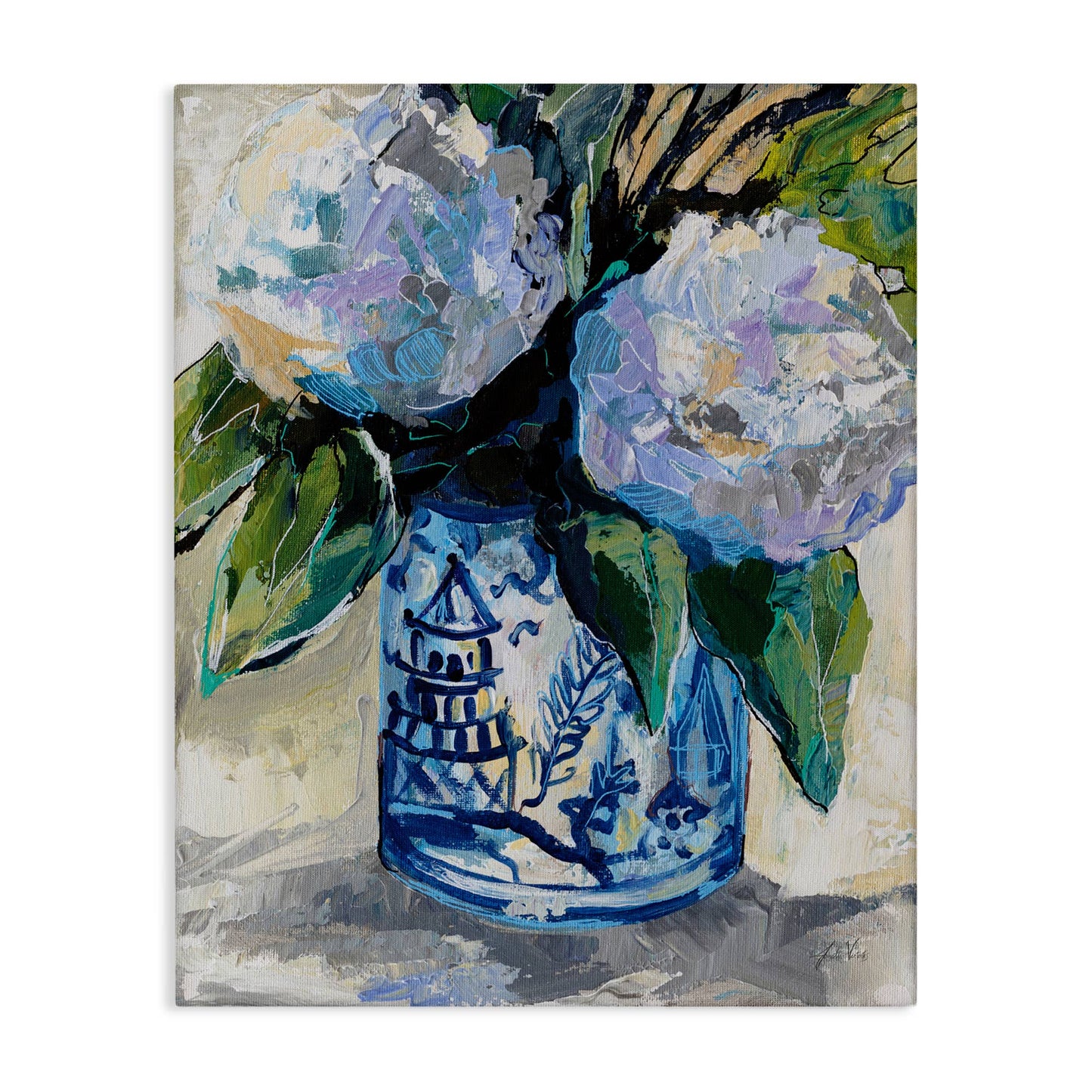 Stupell Industries - August Blooming Bouquet Canvas Art