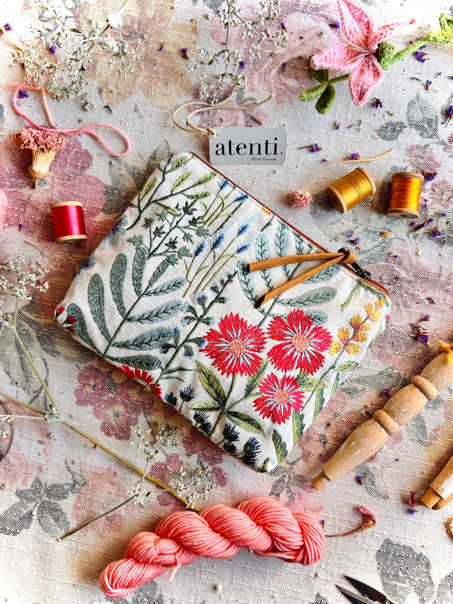 Atenti - Wildflower Accessories Pouch, A Perfect Gift