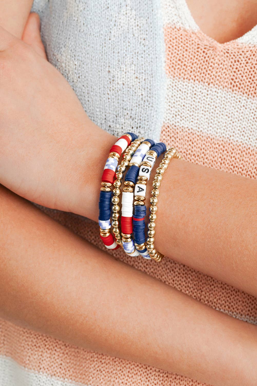 Aapparella - USA Independence Day Beaded Bracelet Set | 5pcs