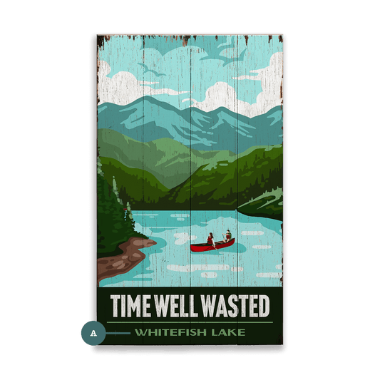 Old Wood Signs - Time Well Wasted - Wood & Metal Wall Art
