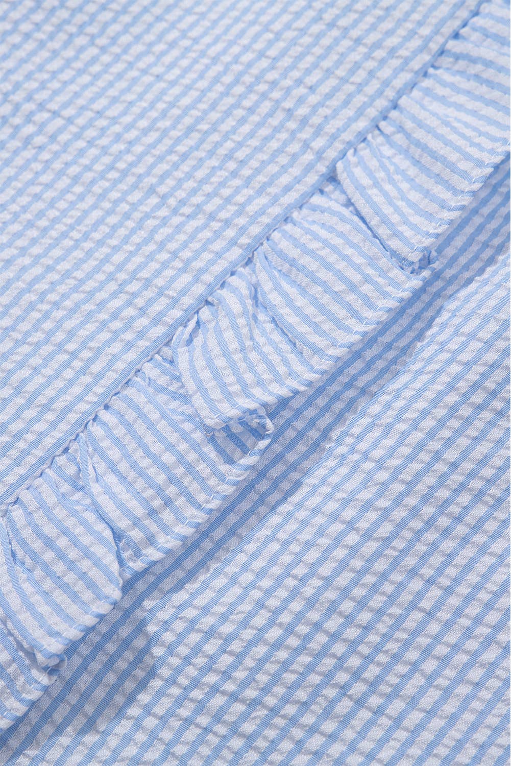 Aapparella - Texture Striped Ruffled Detail Shirt | S-XL