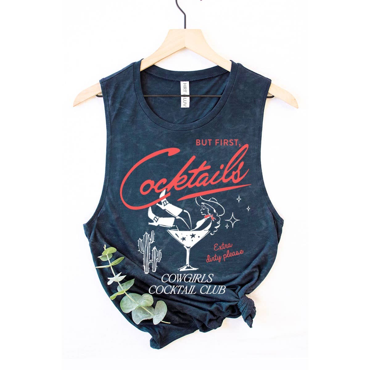 HRTandLUV - BUT FIRST COCKTAILS MINERAL GRAPHIC TANK TOP