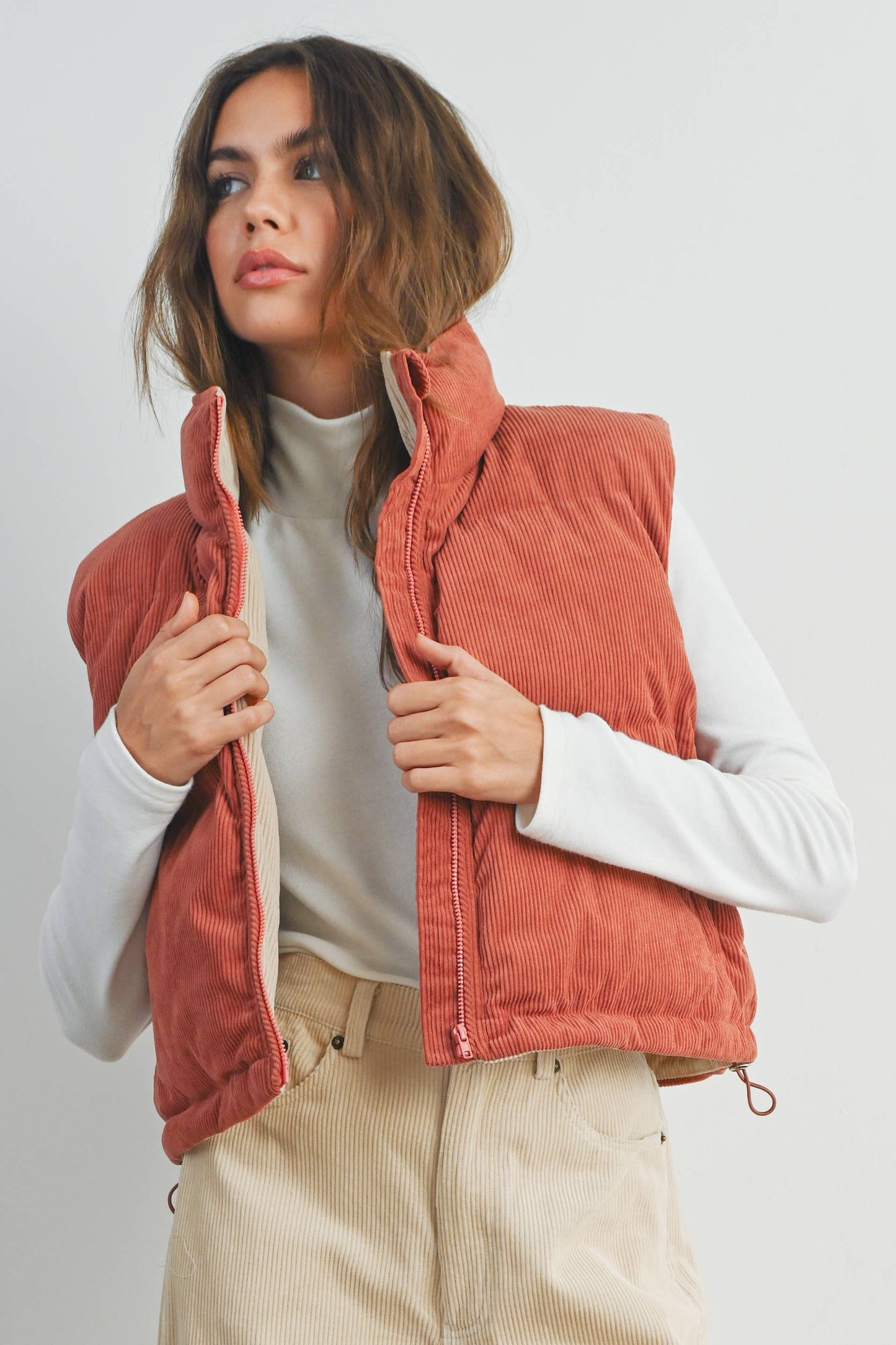 BUTTERMELON - FALL ADOREME CORDUROY PUFFER VEST - BMJ7242
