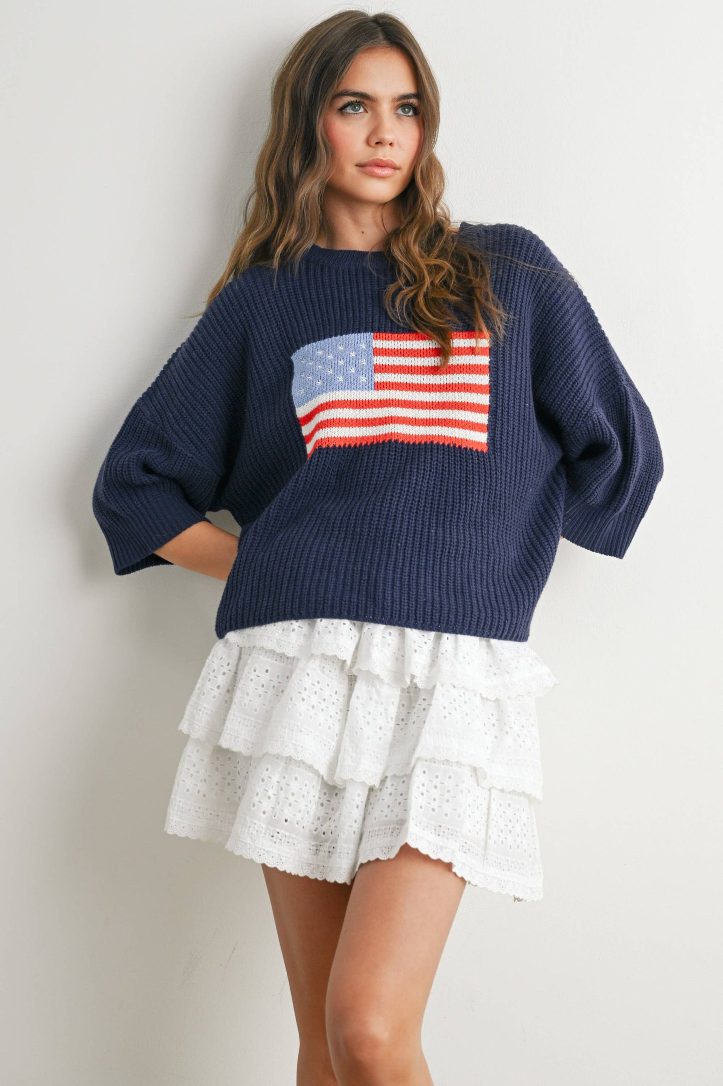 BUTTERMELON - Flag Print Knit Sweater - BMW7691