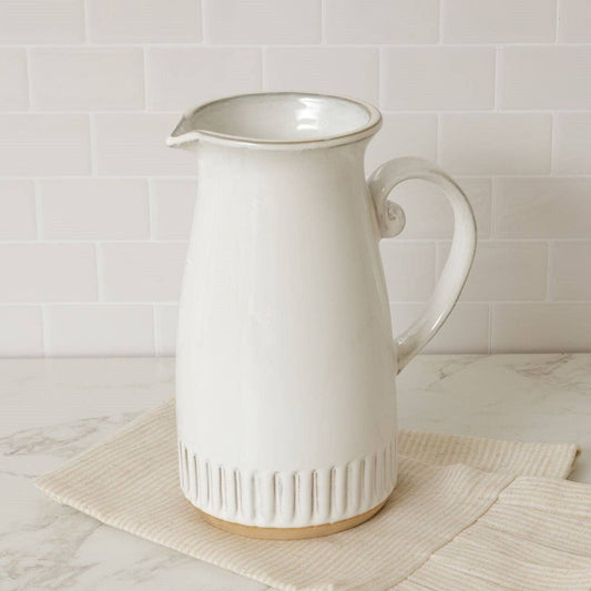 Audrey's Home & Gift - Fluted Edge Stoneware Pitcher (PC)