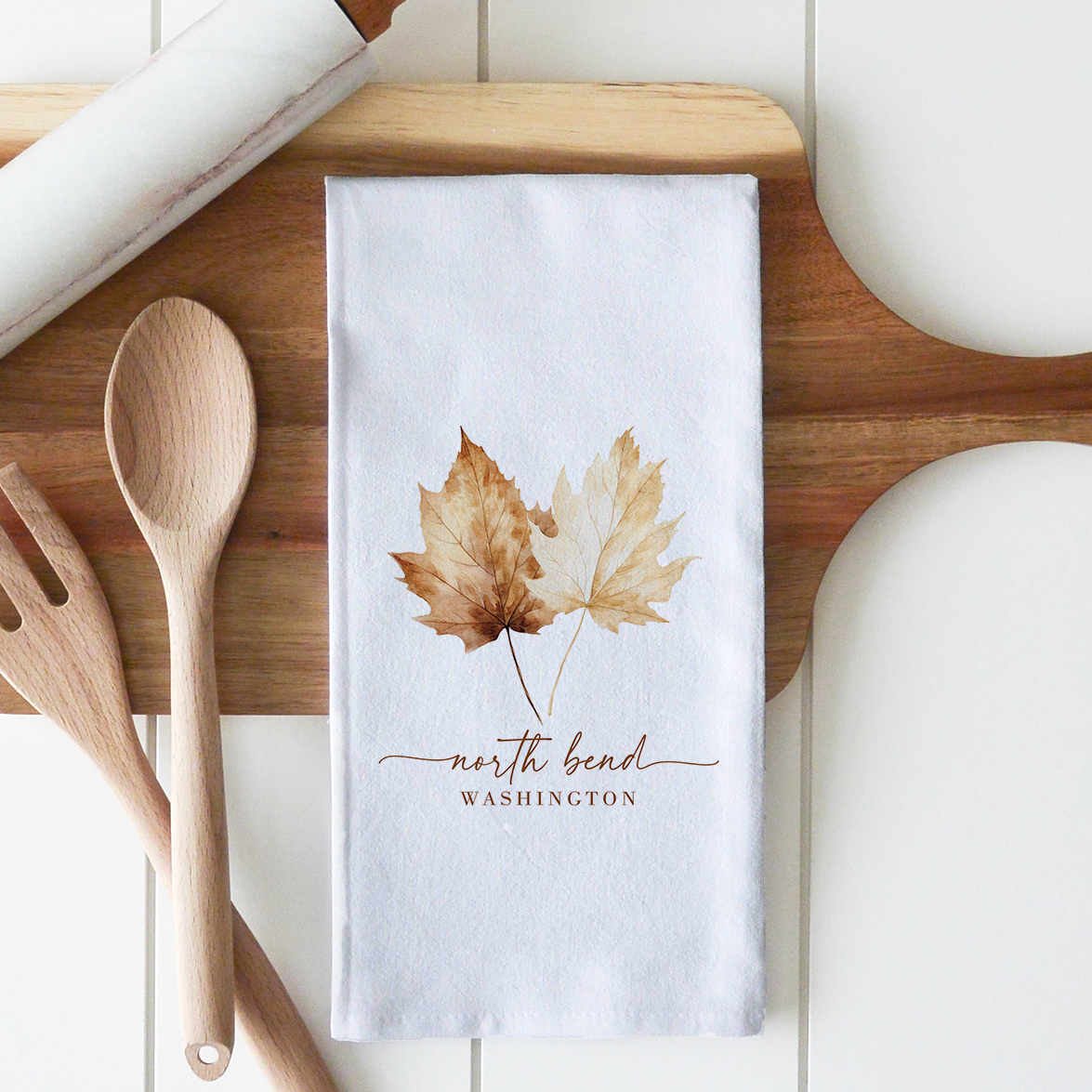 Porter Lane Home - Custom City State Leaves Tea Towel
