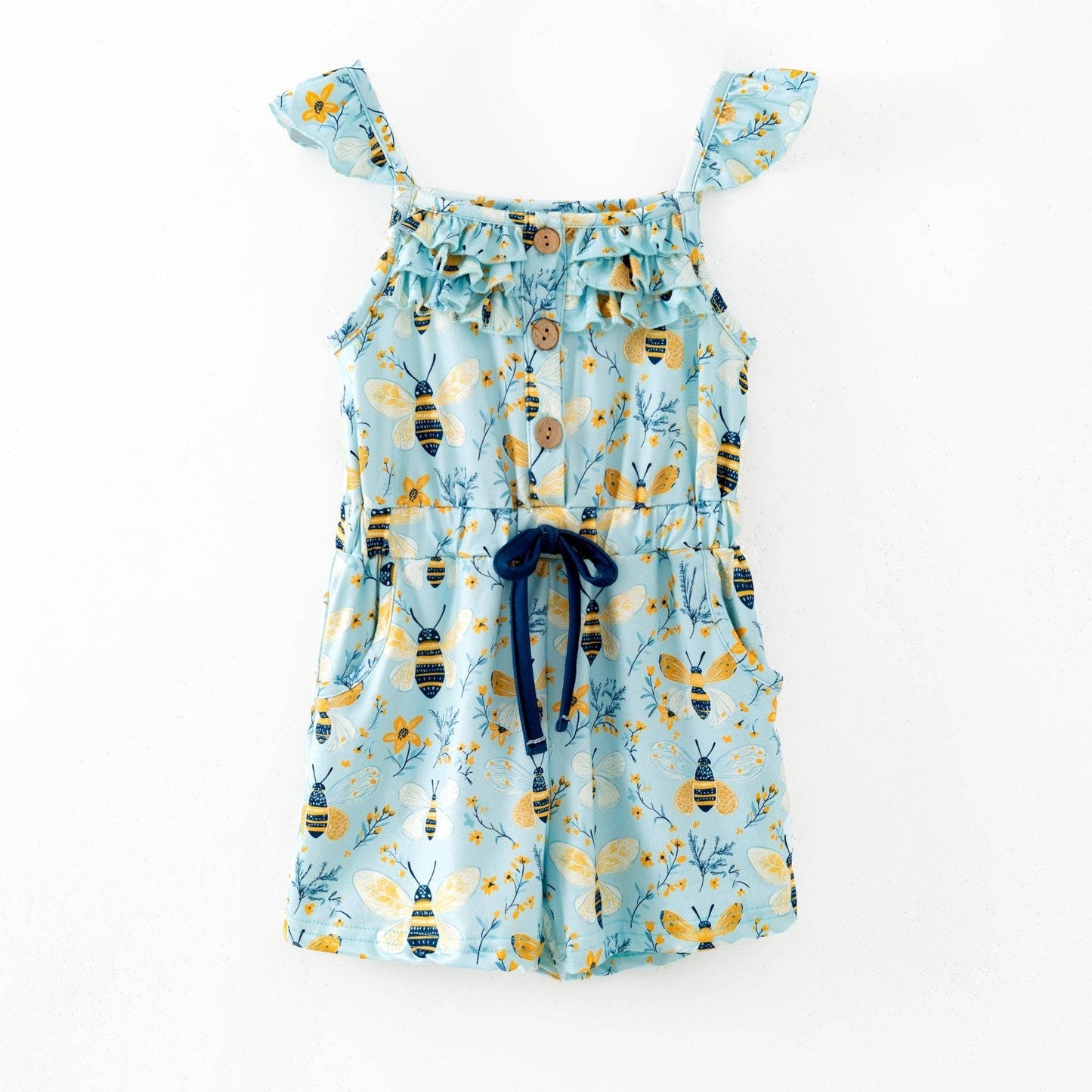 The Hair Bow Company - Honey Bee Garden Tie-Waist Girls Romper