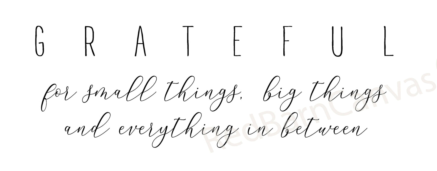 Red Barn Canvas - Grateful sign