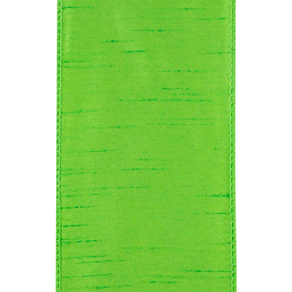 RELIANT RIBBON - Dupioni Supreme Wired Edge, Lime, 4 In, 10 Yards