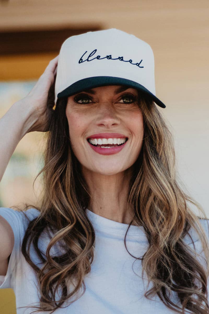 Katydid - Blessed (Cursive) Wholesale Two-Toned Vintage Hat