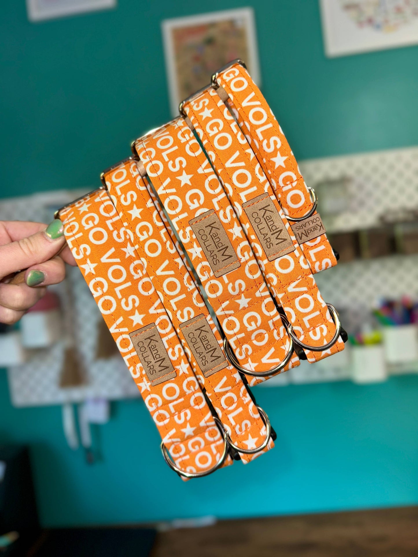 K and M Collars - Go Vols Dog Collar, Pet Accessory, Tennessee, GBO