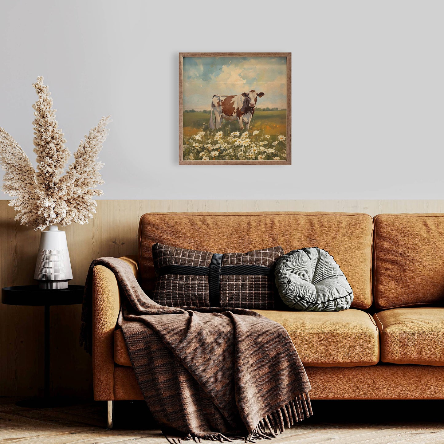 Kendrick Home - Red And Brown Holstein With Flowers
