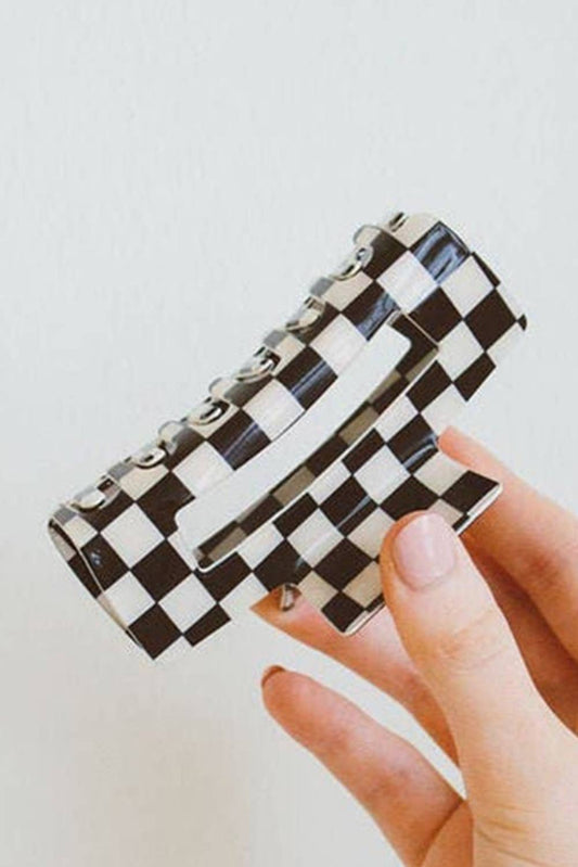 Aapparella - Checkered Print * Hollow Out Hair Clip | One size