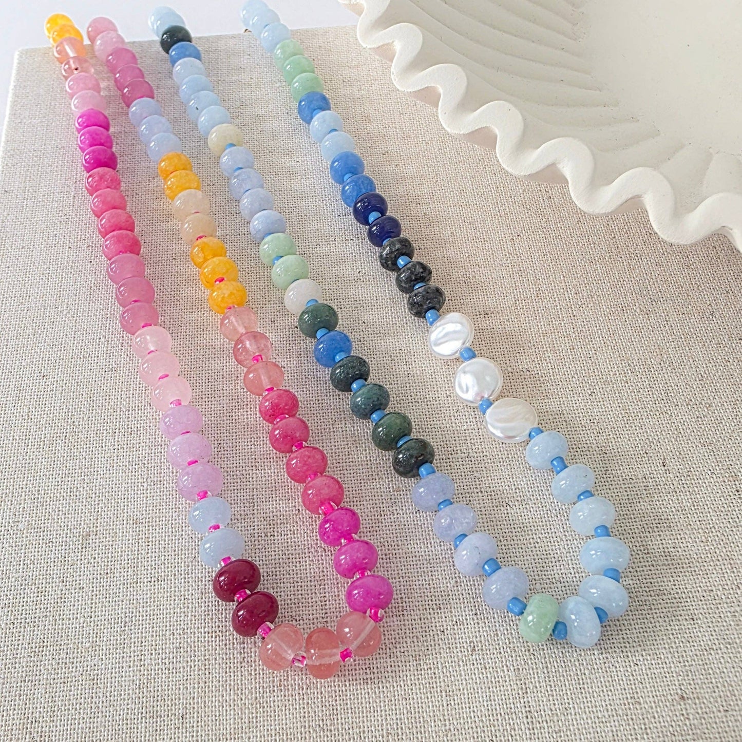 Pretty Simple - Ombre Semi-Precious Beaded Necklace - WATERPROOF