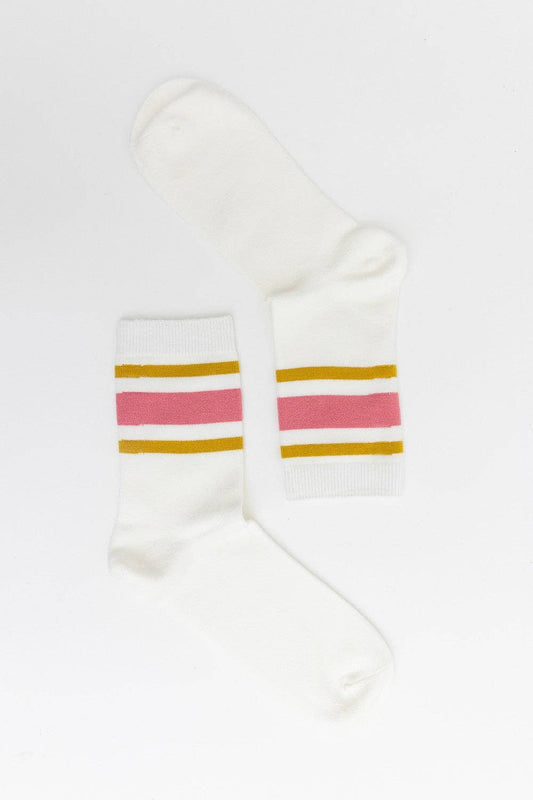 Three Bird Nest - Retro Summer Crew Socks - Pink