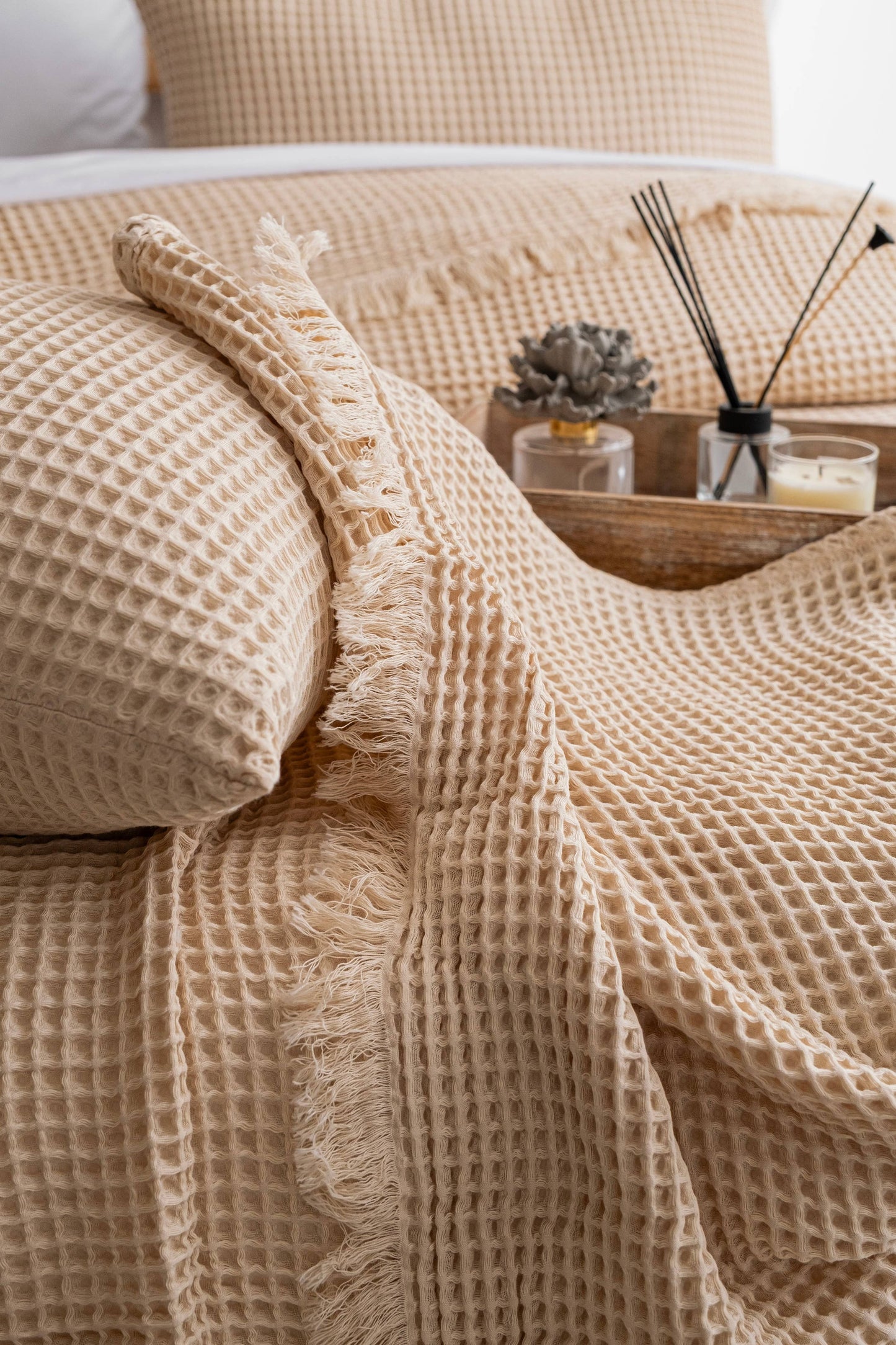 Naturloom - GOTS Certified Organic Cotton Waffle Blanket, Turkish Cotton Bedspread