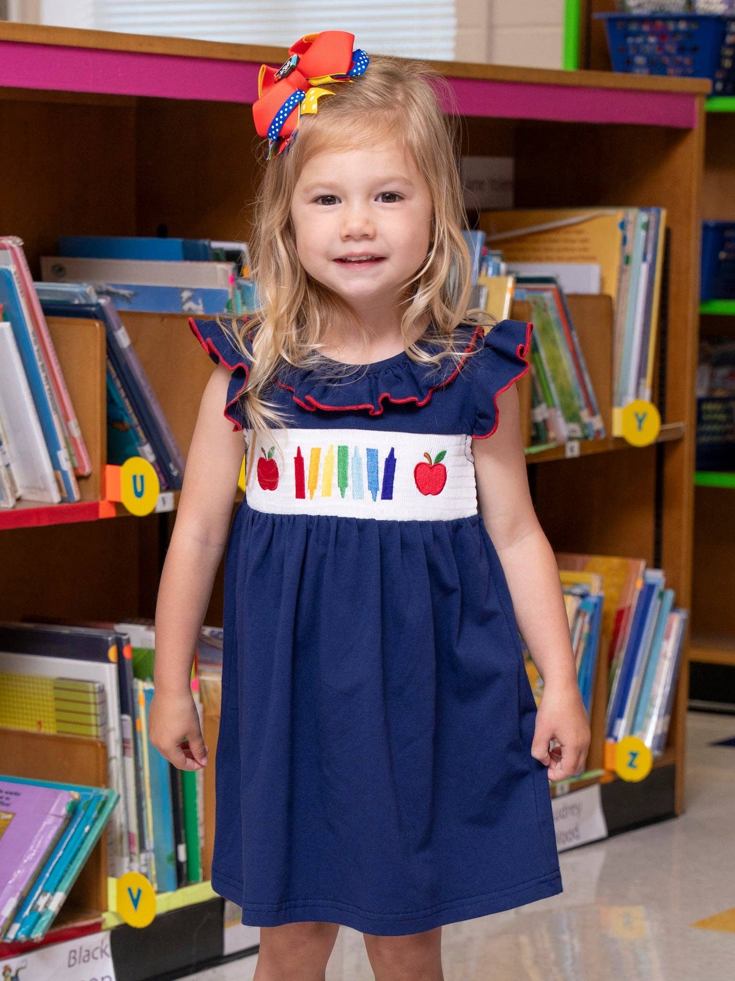 Marie Nicole Clothing - Little Artist Smocked Flutter Dress