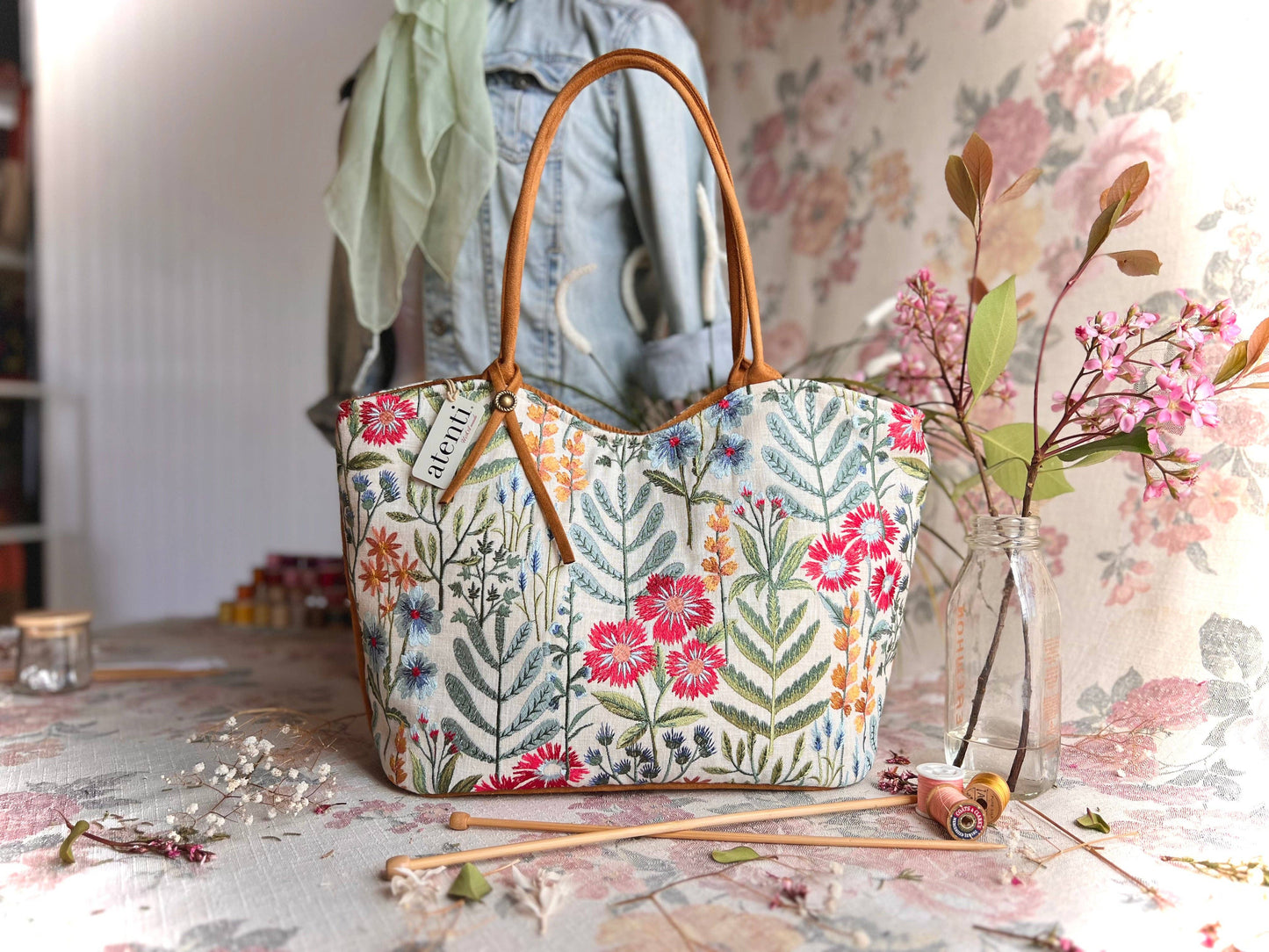 Atenti - Wildflower Lolita: USA Made, Handbag with Matching Pouch