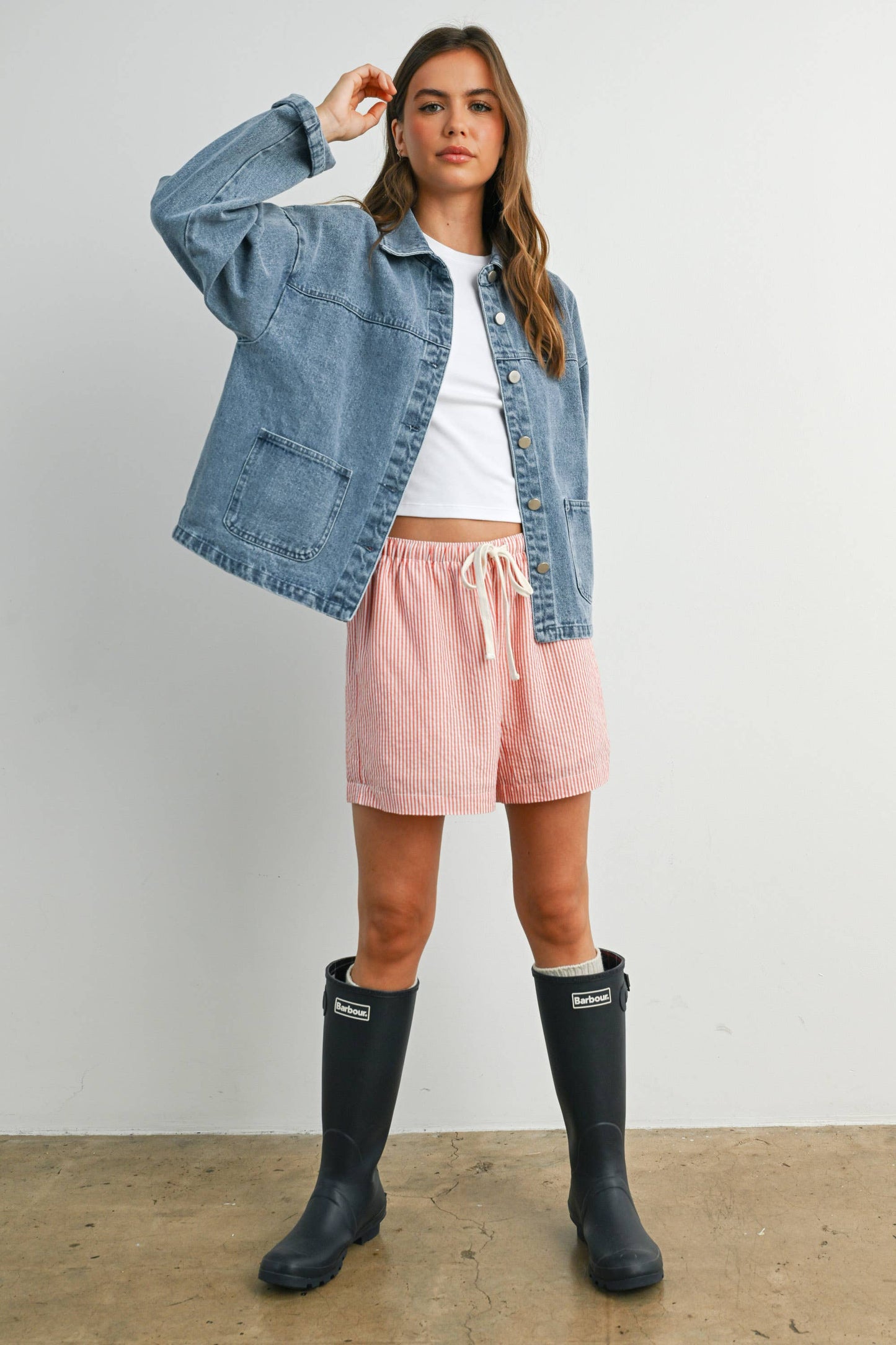BUTTERMELON - Button-Down Jacket with Shirt Collar and Pockets - BMJ7821