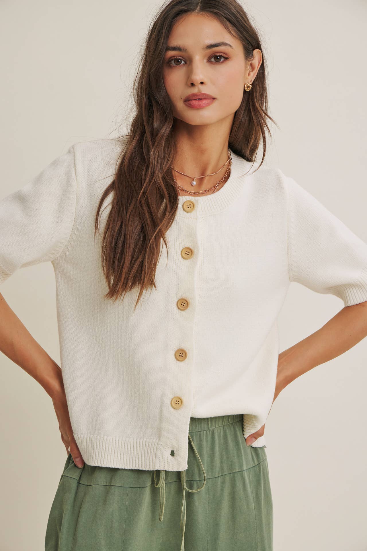 in february - WEEKEND COFFEE MINIMAL SILHOUETTE COTTON CARDIGAN