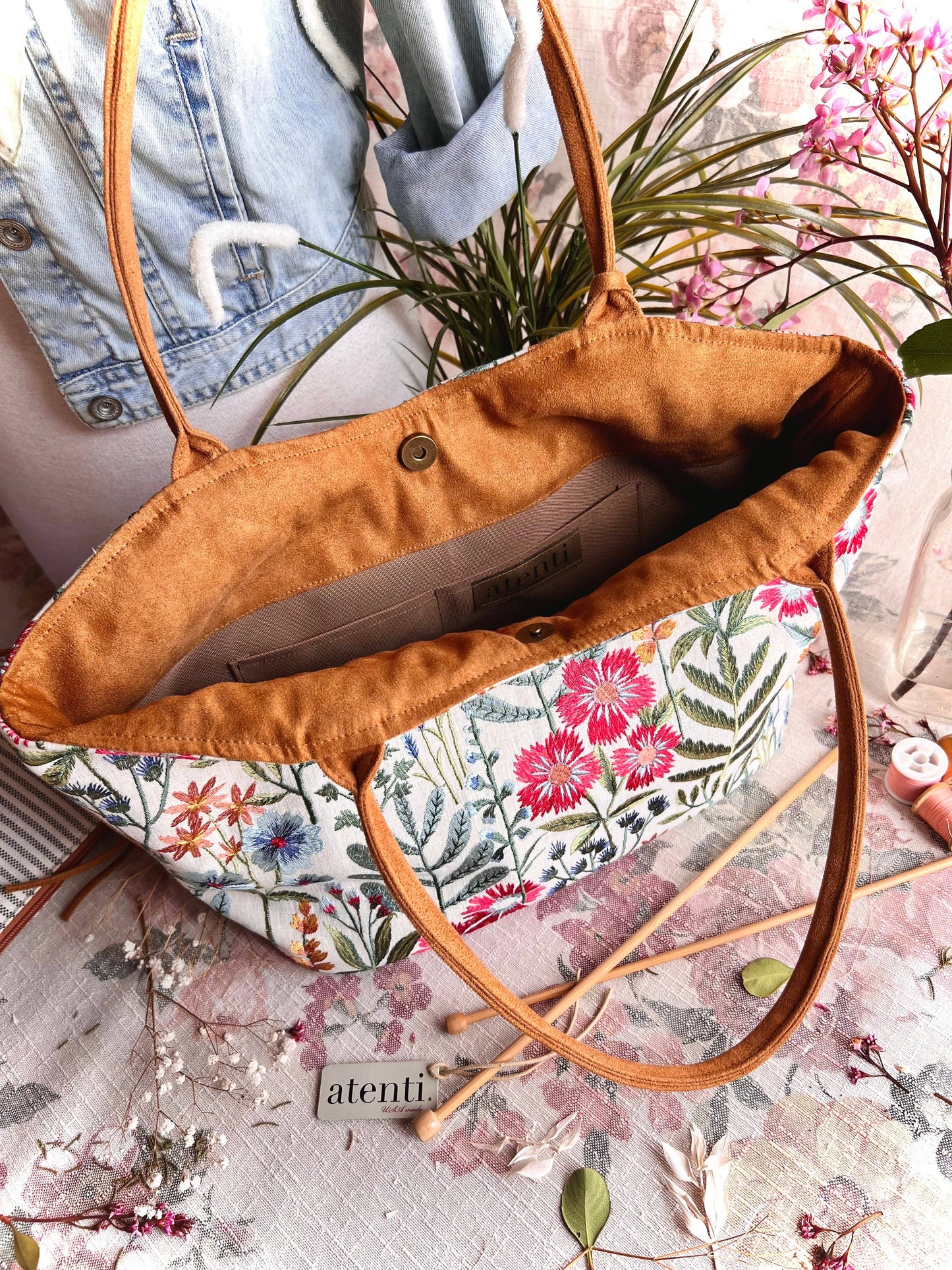 Atenti - Wildflower Lolita: USA Made, Handbag with Matching Pouch