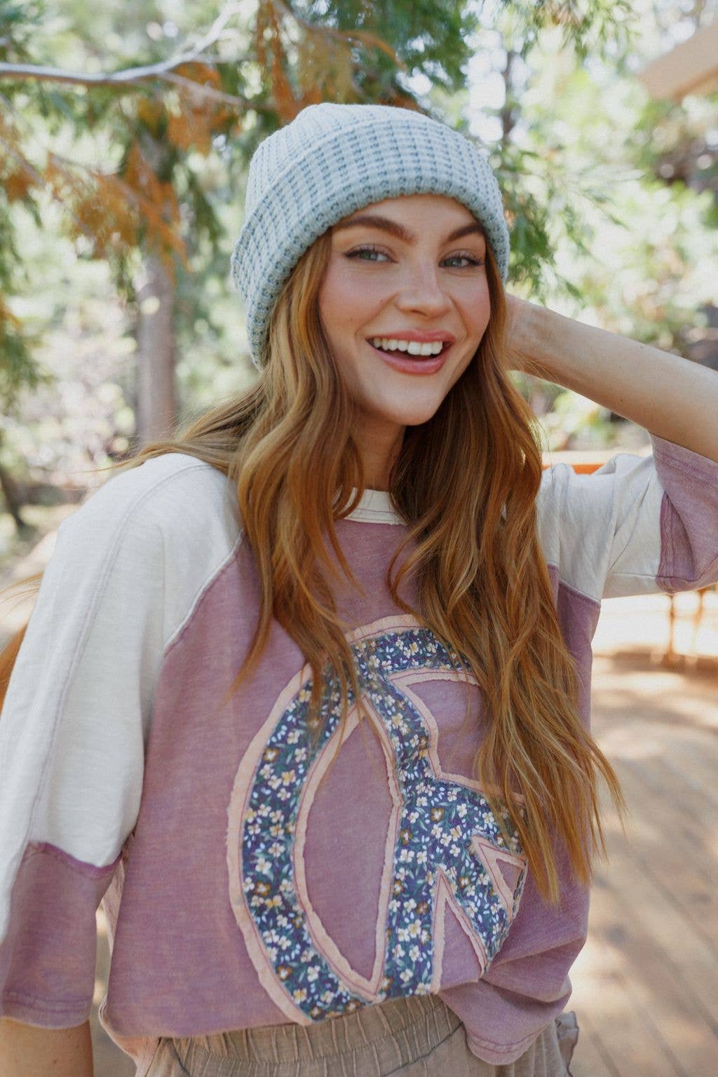 Three Bird Nest - Maybelle Waffle Beanie - Blue