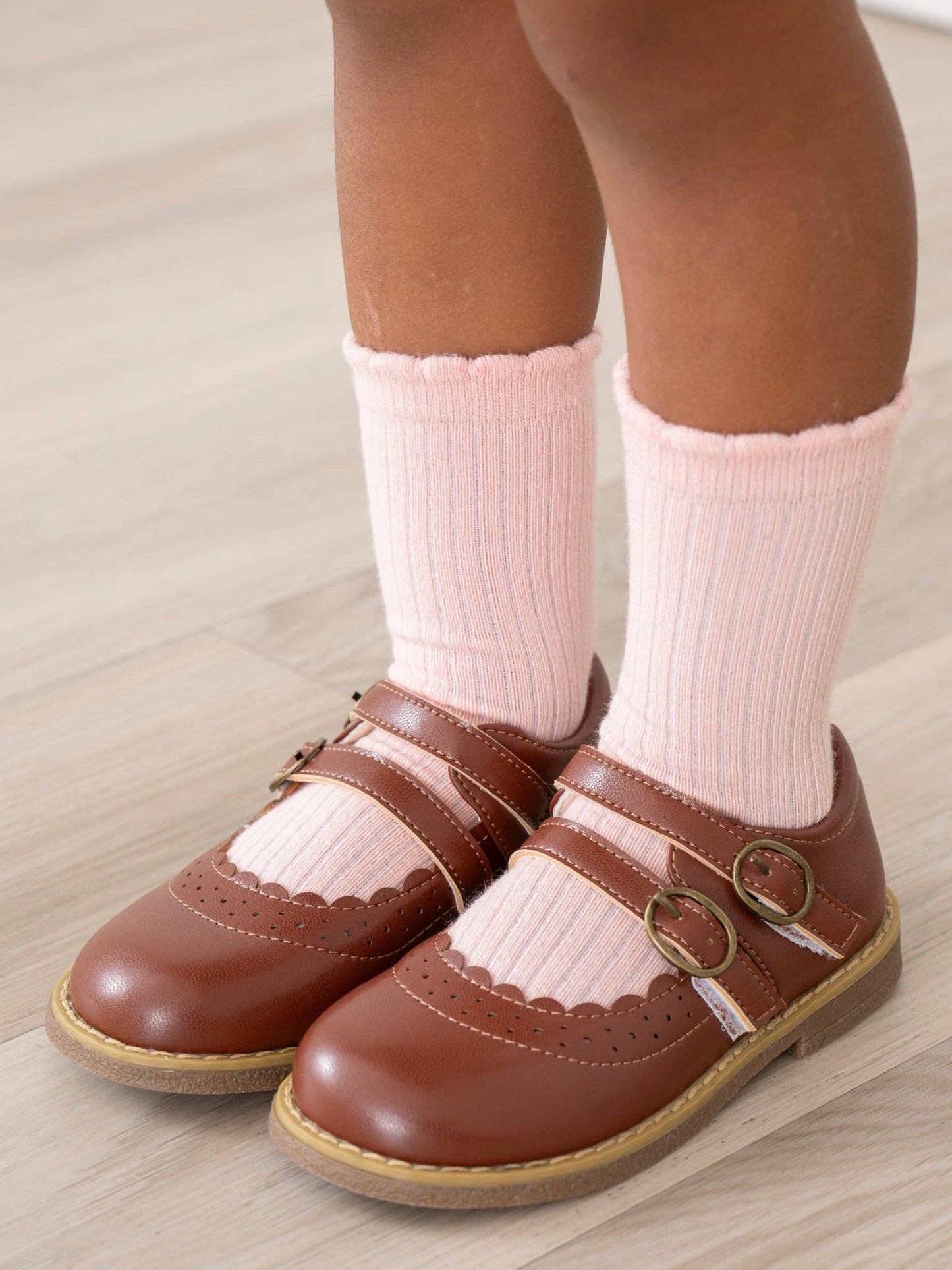 Marie Nicole Clothing - Double Buckle Mary Jane Hard Sole Shoes- Cloud White