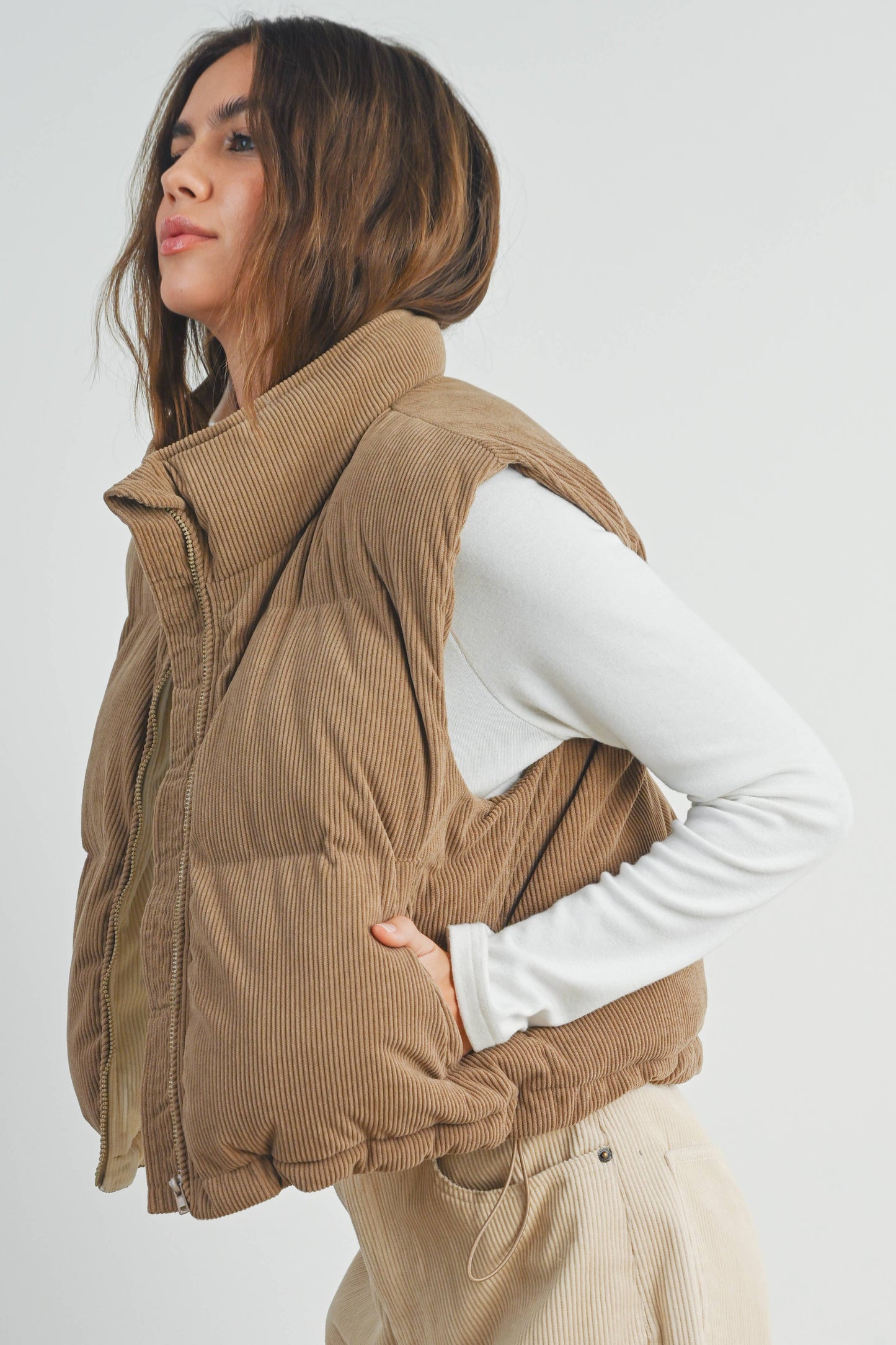 BUTTERMELON - FALL ADOREME CORDUROY PUFFER VEST - BMJ7242
