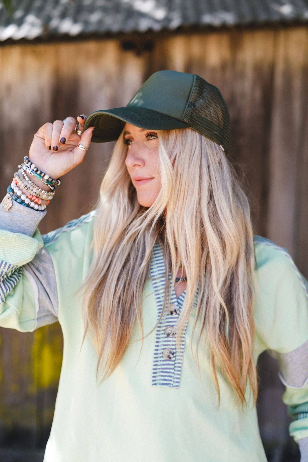 Three Bird Nest - Desert Drift Trucker Hat - Olive