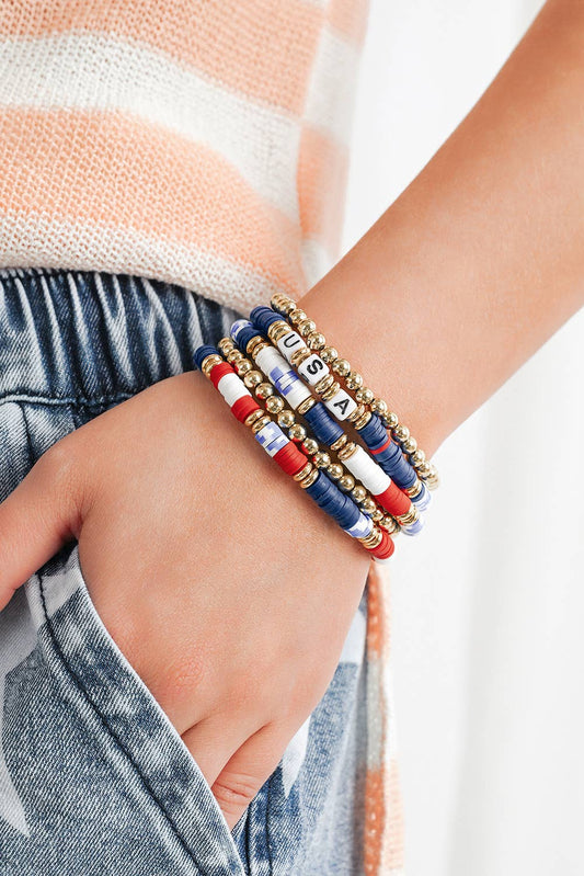 Aapparella - USA Independence Day Beaded Bracelet Set | 5pcs